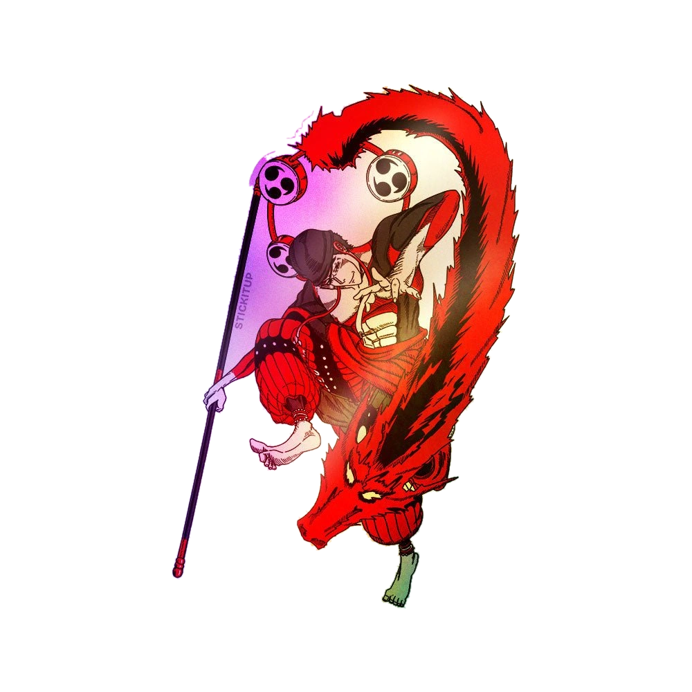 Anime Red Dragon Holographic Stickers